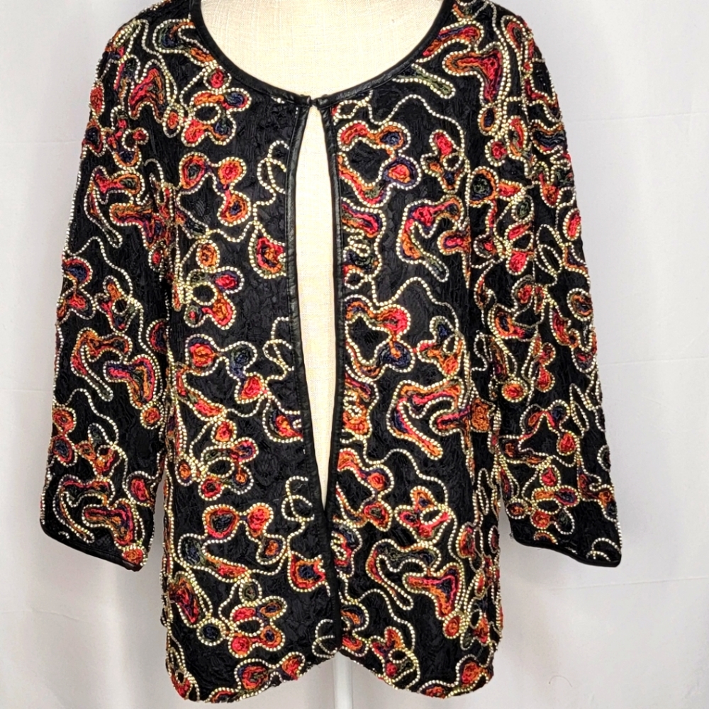 Dennis Basso Soutache‎ Lace Jacket Size 16. #257